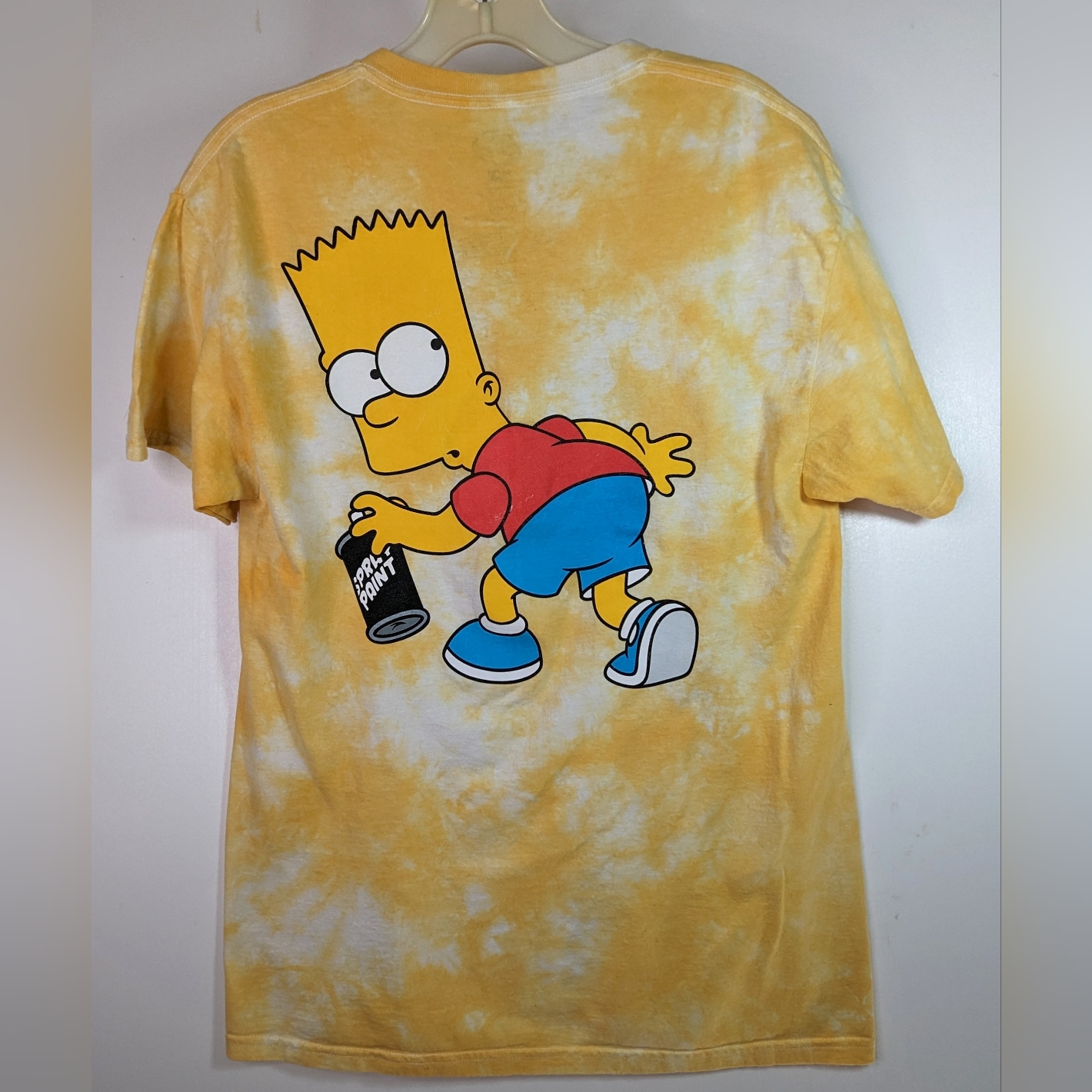 Vtg The Simpsons T Shirt S Yellow Tie Dye Sorry Or Whatever Bart Simpson Graphic